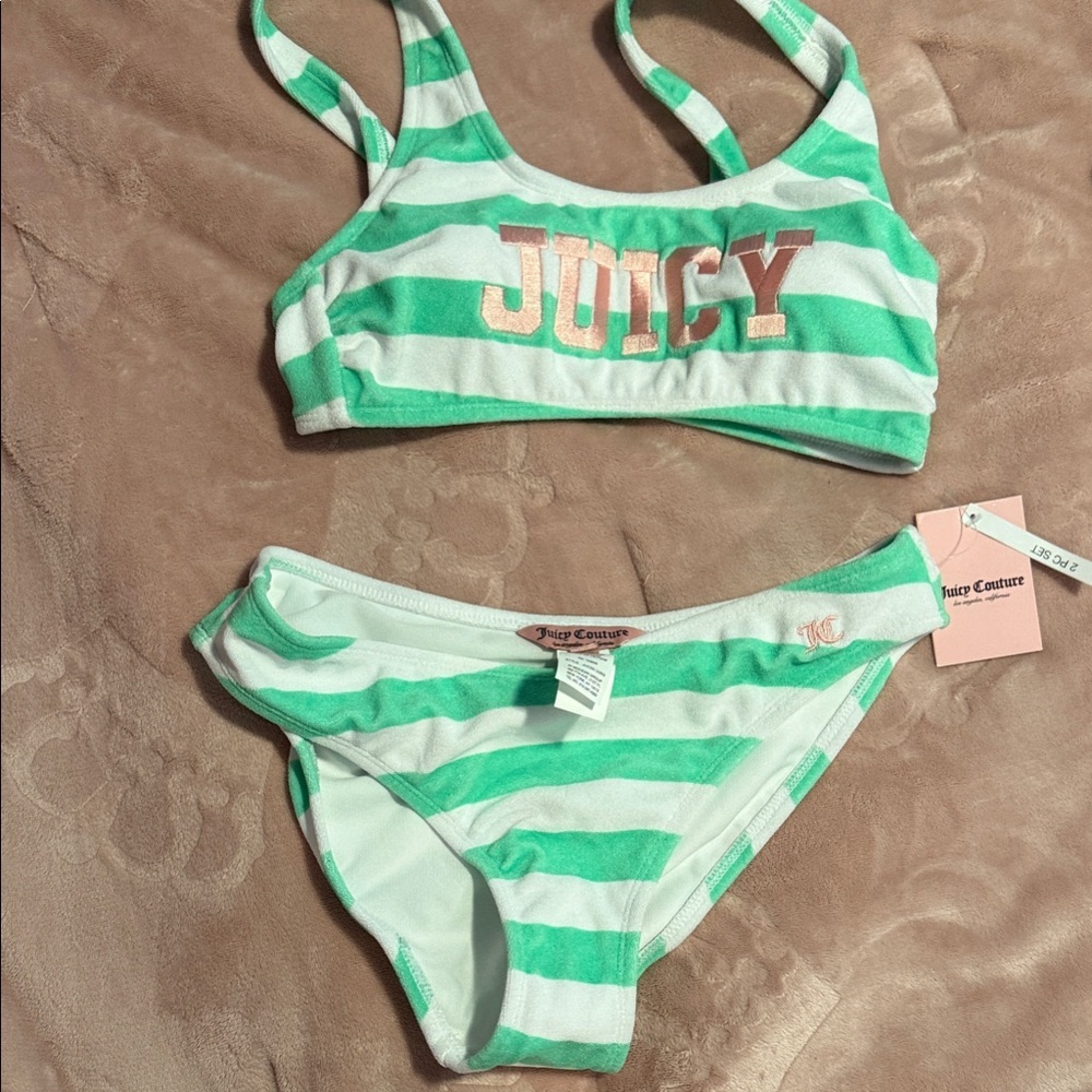 Juicy Couture Striped Regular Size M Bikini Swimwear for Women Viral! NWT summer - Picture 14 of 14